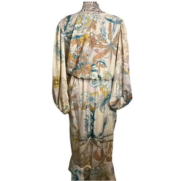 🦋 Elegant Multicolor Women's Faux wrap dress🩵💫It’s gorgeous . Fits like a. S/M - Picture 3 of 3